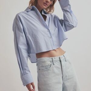 Banana republic cropped button-down